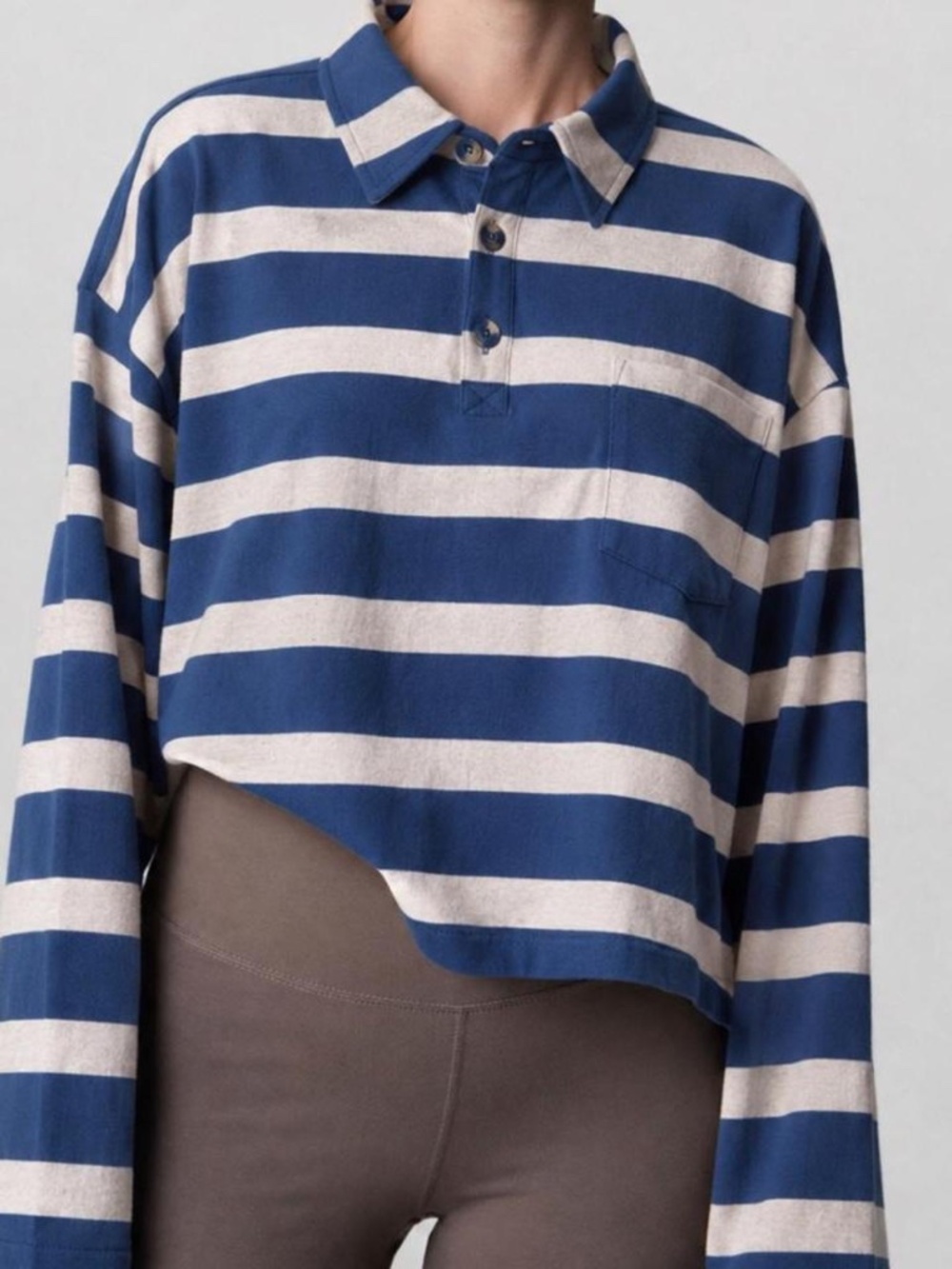 Mate the label organic structured cotton polo sweatshirt small